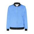 thumbnail image 5 of Women Lightweight Jacket Casual Zip Up Long Sleeve Coat Spring Fall Solid Color Trendy Work Clothes With Pockets Sky Blue XL, 5 of 5