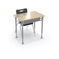 thumbnail image 3 of MooreCo Hard Plastic Student Desk Set of 2 Adjustable Height Rectangle Maple, 3 of 3