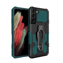 Dteck for Samsung Galaxy S23 Case with Back Clip Kickstand, Military Grade Shockproof Protective Cover Compatible Magnetic Car Mount,Green