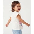 thumbnail image 4 of Disney Minnie Mouse Shirt for Toddler Girls with Lenticular Patch, Short Ruffle Sleeve Birthday Kids T-Shirt (Ivory, 3T), 4 of 4