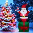 thumbnail image 4 of Inflables navideños de 6 pies, Papá Noel, resistente al agua, 6 LED, gigante iluminado, regalo de Papá Noel, 4 of 8