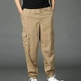 thumbnail image 5 of Handshe Men's Fashion Solid Color Cargo Joggers with Multi-Pocket Casual Comfortable Everyday Wear Pants,Plus Size, 5 of 8