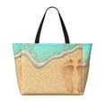 thumbnail image 2 of Xecao Beach Footprint for versatile beach bag for women includes zipper pockets and waterproof material, ideal for vacations and adventures., 2 of 7