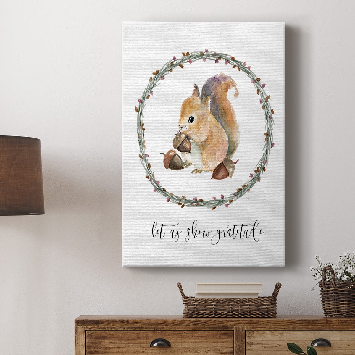 Harvest Home Squirrel Premium Gallery Wrapped Canvas - Ready to Hang
