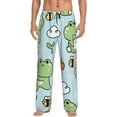 thumbnail image 2 of Kdxio Cute Floral Frog Print Men's Sleep Pajama Pant Lounge Pants with Pockets, 2 of 8
