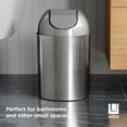 Umbra 2.5 gal Mezzo Plastic Swing Top Lid Bathroom Trash Can, Silver