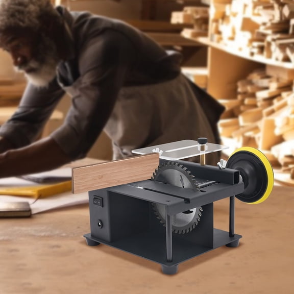 Mini Table Saw For Crafts,Multi-Functional Cutting Bench,200w 8500rpm Mini Miter Saw W/5 Sandpapers,Adjustable Speed,For Hardware Shops, Jewelry Shops Cutting, Grinding, Polishing