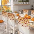thumbnail image 2 of Fall Maple Chair Covers Set of 1 Leaf Thanksgiving Leaves Farmhouse Orange Ombre Chair Back Covers Stretch Removable Washable Slipcovers Protector for Dining Room Kitchen Party Decor, 2 of 5