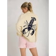 thumbnail image 6 of Women Long Sleeve Cardigan Sweater Casual Fashion Y2K Loose Fit Button Down Knit Sweater Coats Apricot M, 6 of 7
