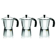 Imusa Aluminum Espresso Stovetop Coffeemaker 3 Cup Silver, 3 Pack