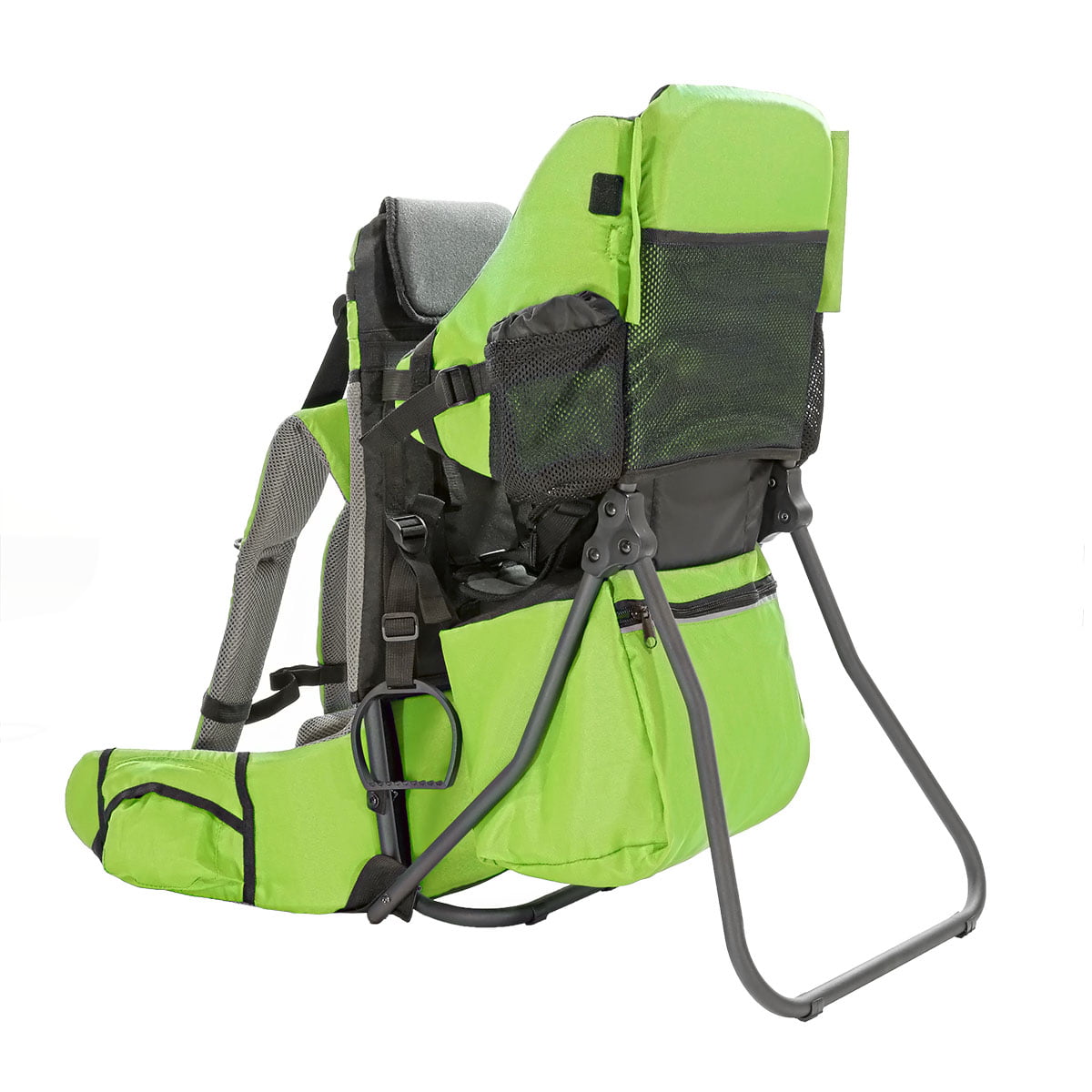 ClevrPlus Hiking Light Baby Backpack Carrier with Shade Visor, Green