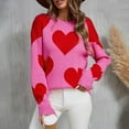 thumbnail image 2 of NMMUED Women Valentine Sweater Valentine Love Long Sleeve Crewneck Heart Print Graphic Sweaters for Women Gifts for Her Cute Love 2026 Causal Valentines Outfits for Women (S-XL), 2 of 5