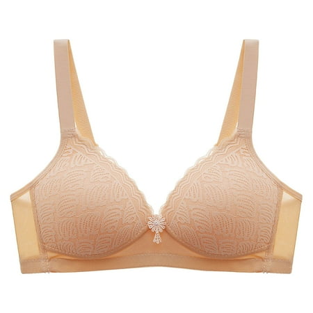 Zhouzou Lace Thin Underwireless Breathable Underwear Plus Size Comfortable Massage Cup Bra Young Ladies Small Chest Gathered Bra Bras