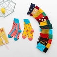 thumbnail image 3 of Unisex Socks Fruit Pattern Mid Tube Cotton Socks Fun Coloured Cuddly SocksRed Watermelon, 3 of 5