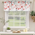 thumbnail image 2 of Valentines Curtain Valances for Windows, Kitchen Valance Window Treatments Panel 2 Pack, Watercolor Love Heart Botanical Rod Pocket Short Curtains for Bathroom Bedroom 42 x 18 Inch, 2 of 8
