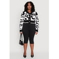 thumbnail image 3 of Womens Plus Size Tufted Knit Button Front Cropped Cardigan, 3 of 5