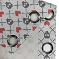 thumbnail image 3 of Ambesonne Geometric Grommet Curtain Single Panel, Skulls Red Hearts, 50"x60", Grey Red Coconut, 3 of 5