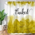 thumbnail image 2 of Get Naked Yellow Shower Curtain, Golden Yellow Marble Texture Shower Curtain Sets, Abstract Watercolor Modern Bathroom Curtain with Hooks Waterproof Fabric Decor, 48X70IN, 2 of 3