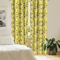 thumbnail image 2 of Ambesonne Vintage Window Curtains, Botanical Ornament, Each 28" W x 95" L, Yellow and Multicolor, 2 of 4