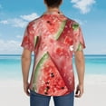 thumbnail image 4 of Xecao Refreshing Watermelon Slices Print Hawaiian shirt - A Stylish Short-Sleeve Button-Down for Men, Perfect for Casual Beach and Tropical Outings.,X-Large, 4 of 7