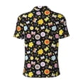 thumbnail image 3 of Vsdgher Flower Butterfly Print Men's Short Sleeve Stretch Polo Shirt, Moisture-Wicking Performance Polo Shirt, 3 of 8