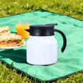thumbnail image 5 of Mini Thermal Coffee Carafe, 27 Oz Stainless Steel Thermal Carafe for Hot & Cold Beverages, Portable Milk Creamer Container for Coffee Tea Hot Chocolate Dispenser, White, 5 of 5