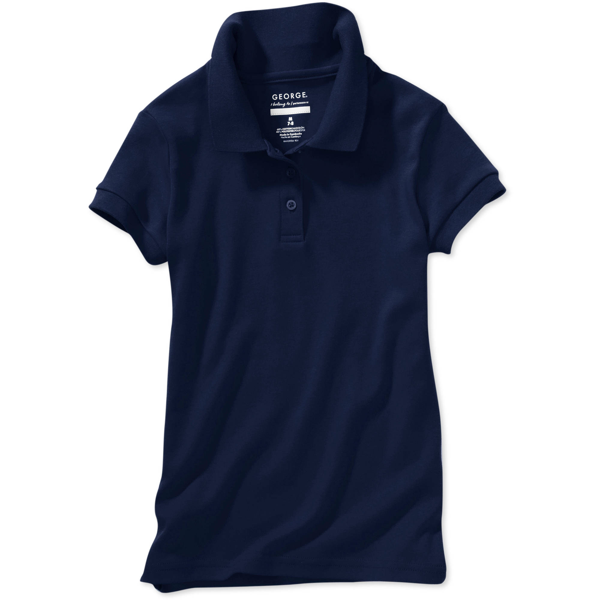 George Girls School Uniform Short Sleeve Polo Shirt with Scotchgard (Little Girls & Big Girls) - image 1 of 1