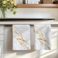 thumbnail image 7 of Marble White Gold Kitchen Towels Set of 1, Modern Marbles Geometric Absorbent Dish Towels for Kitchen, Microfiber Hand Towel, Quick Drying Tea Towel for Cleaning Decorative Dishcloths, 7 of 7