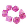 thumbnail image 1 of Juego de 7 dados poliédricos dicromáticos D4 D6 D8 D10 D12 D20 para escritorio, morado y blanco, 1 of 5