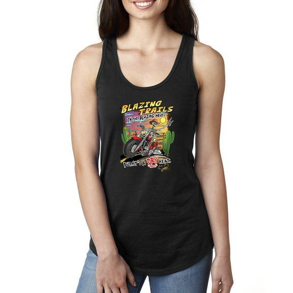 Wild Bobby Blazing Trails In The Blazing Heat Vintage Women Racerback Tank Top, Black, Small