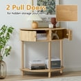 thumbnail image 6 of PHOYAL Fluted Half Moon Console Table with Drawers and Storage, Wooden Semi Circle End table with Shelf for Living Room, Half Round Side Table for Entryway Hallway, Beige, 6 of 8