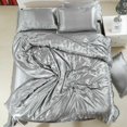 thumbnail image 2 of Juego de funda nórdica en color sólido, cremallera oculta y lazos en las esquinas para una cama sin complicaciones, microfibra de seda satinada suave y reversible para una comodidad durante todo el, 2 of 5