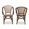 thumbnail image 4 of Baxton Studio Artus Classic French Indoor and Outdoor Grey Bamboo Style Stackable Bistro Dining Chair Set of 2, 4 of 11