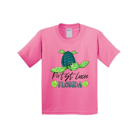Inktastic Port St. Lucie, Florida Happy Sea Turtle Youth T-Shirt