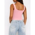 thumbnail image 2 of Womens Sleeveless Tanks Strappy Square Neck Skinny Cami Tops Basic Workout Fitness Crop Tank Top, 2 of 4
