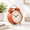 Pumpkin Orange, variant on Fire Engine Red Classic Retro Analog Bell Alarm Clock with Polished Chrome Accents