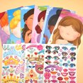 thumbnail image 3 of Libros de pegatinas para hacer caras para niños pequeños, juegos de rompecabezas nuevos, juguetes divertidos, regalo, pegatinas reutilizables de princesas de animales de dibujos animados, 3 of 5