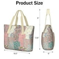 thumbnail image 3 of Tote Bag for Women - Pioneer Flower Shoulder Bag - Large Utility Work Duffle Bag with Zipper Handbag for Travel, Work, Sprots, 3 of 5