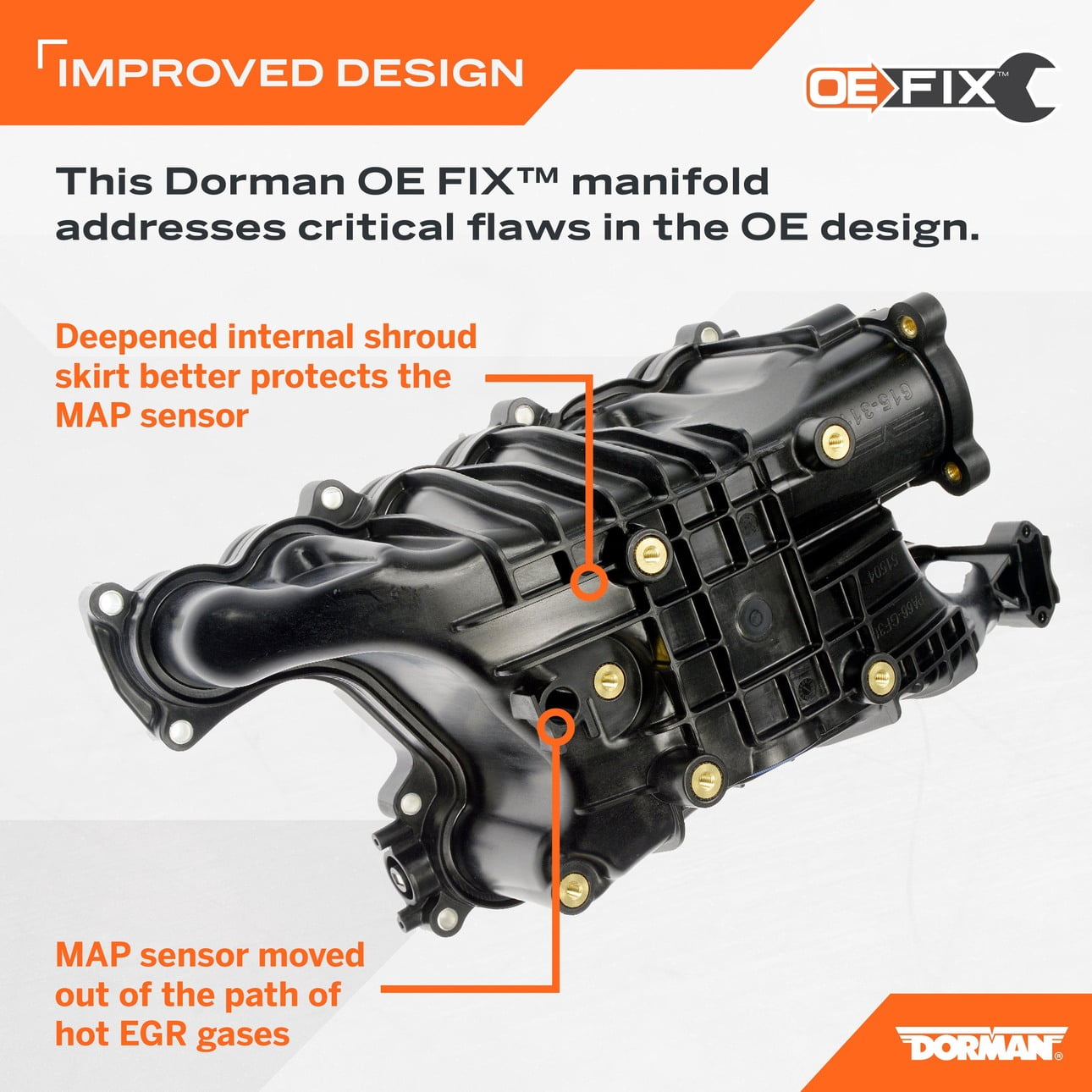 Dorman 615-311 Engine Intake Manifold for Specific Jeep / Ram Models (OE FIX)