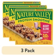 Nature Valley Protein Smoothie Chewy Snack Bars, Berry Blend Protein Bars, 5 Bars, 7.1 oz