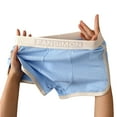 thumbnail image 1 of Visland Men Boxer Underwear Mid-rise High Elasticity Shorts Panties Patchwork Color U-Convex Ribbed Underwear, 1 of 8