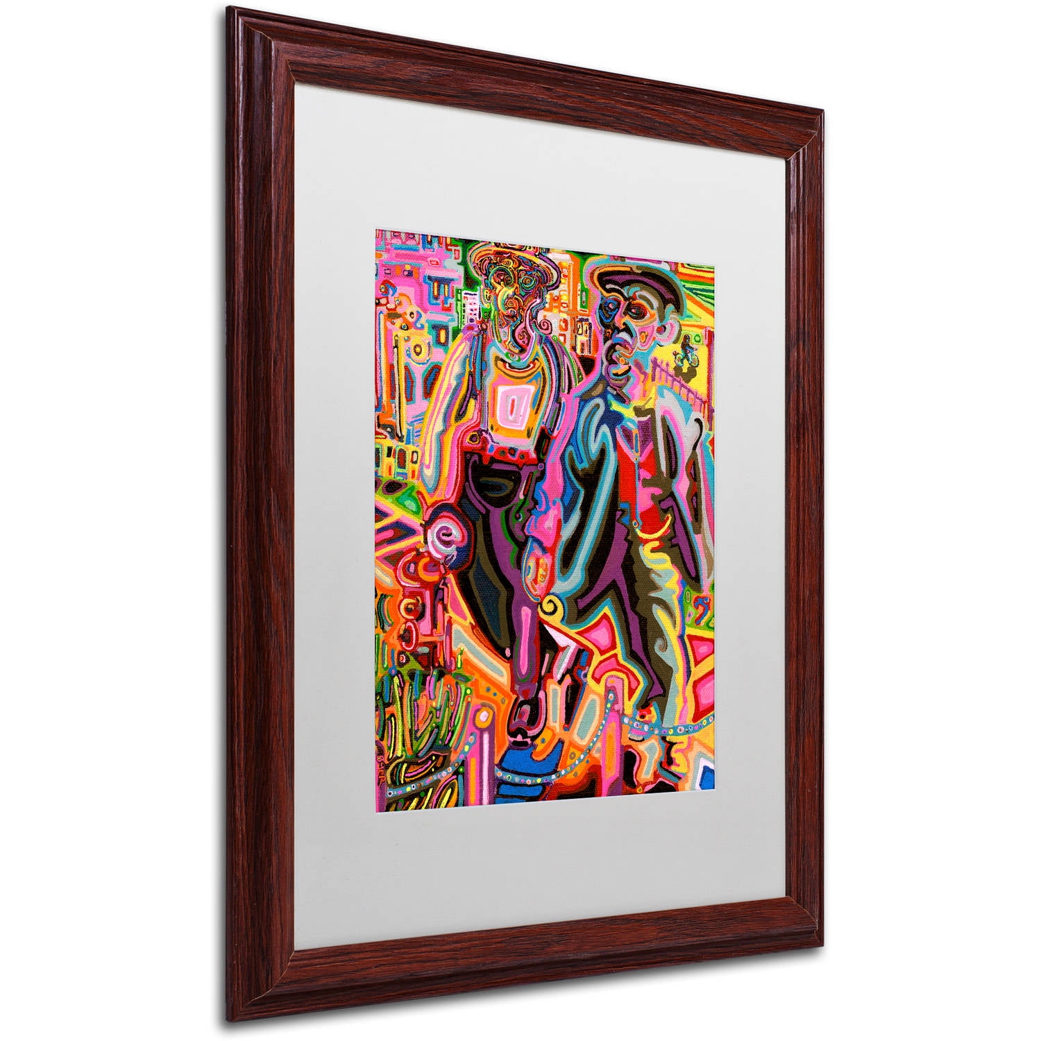Trademark Fine Art "Thugs" Canvas Art by Josh Byer, White Matte, Wood Frame