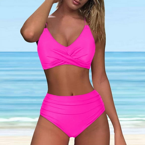 Gymvis 2-Piece Bikini Set for Women in Solid Color