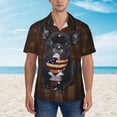 thumbnail image 5 of French Bulldog Dog With Vintage American Flag Men's 3d Print Casual Button Down Shirts, Novelty Hawaiian Short Sleeves S, 5 of 8