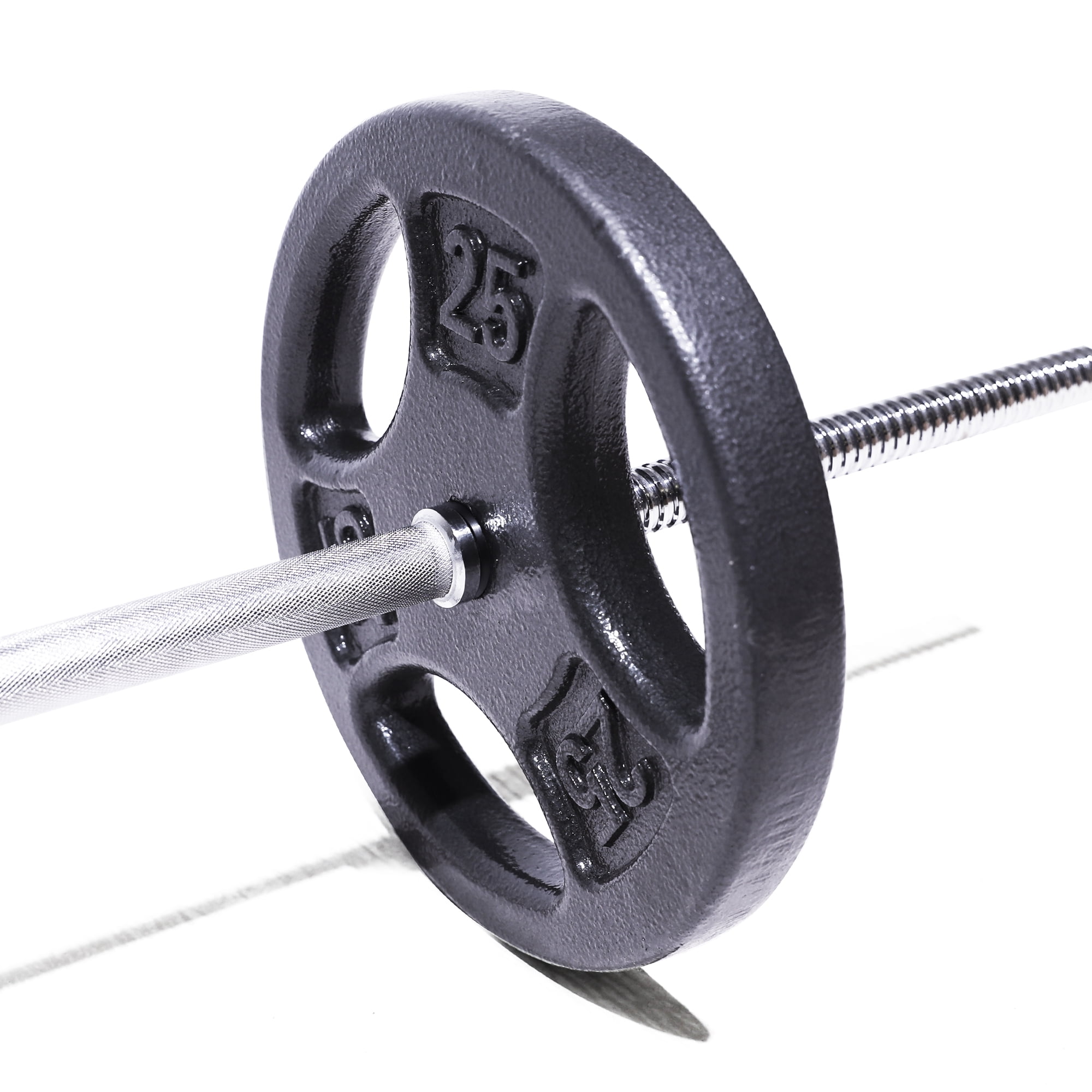 YORK 1-Inch Standard Cast Iron Weight Plate - 10 Lbs, Black, For Dumbbells & Standard Barbell Equipment