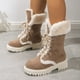 thumbnail image 4 of Zapatos de mujer botas de nieve de invierno con tacón grueso y correa cálida, botas para correr, botas vaqueras, 4 of 5