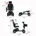 thumbnail image 3 of Metro Mobility Emerald Adjustable Collapsible 4-Wheel Mobility Scooter, Green, 3 of 8