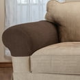 thumbnail image 3 of Collections Etc Armrest Covers for Recliners, Sofas, and Chairs with Stretch, Textured Pattern - Set of 2 (CHOCOLATE), 3 of 4