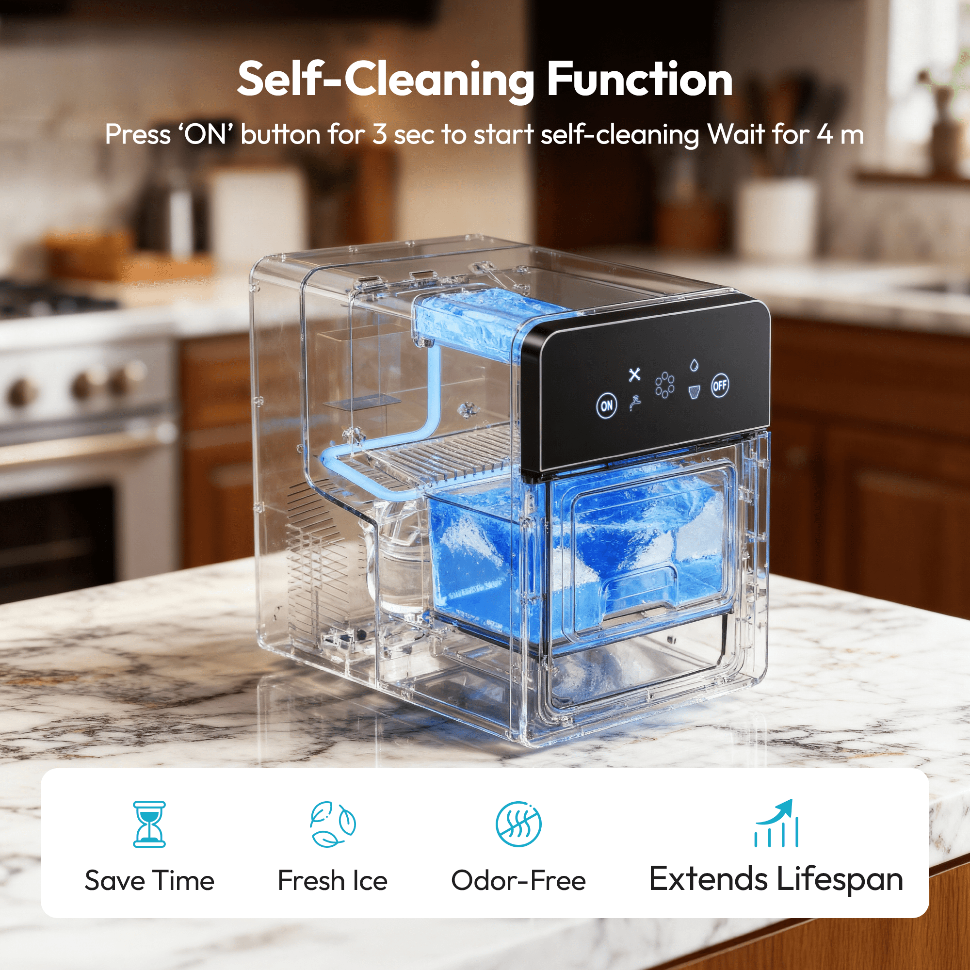 EUHOMY Commeircal Ice Ball Maker, 150 Pcs/Day, Sphere Ice Maker with Self-Cleaning for Whiskey