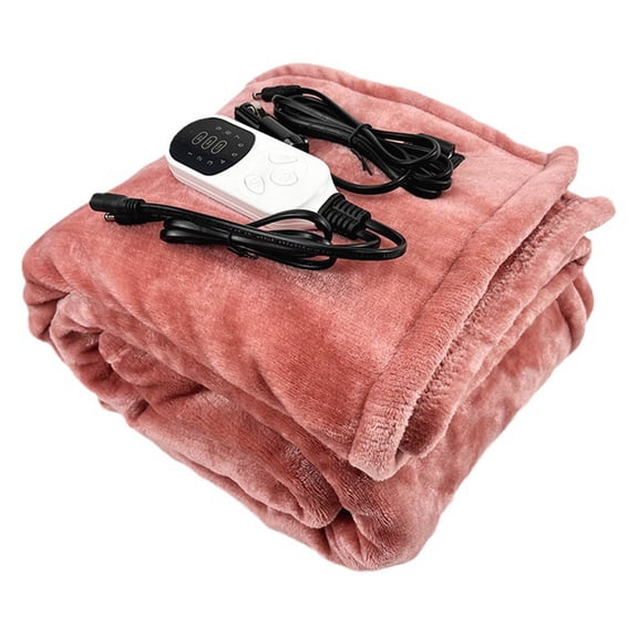 Electric Throw Blanket 12V Heated Blanket for Car Plug in Heating Throw Flannel 39x30" Small Electric Car Blankets with Timer 9 Fast Heating Modes Travel Portable Heated Throw Blanket